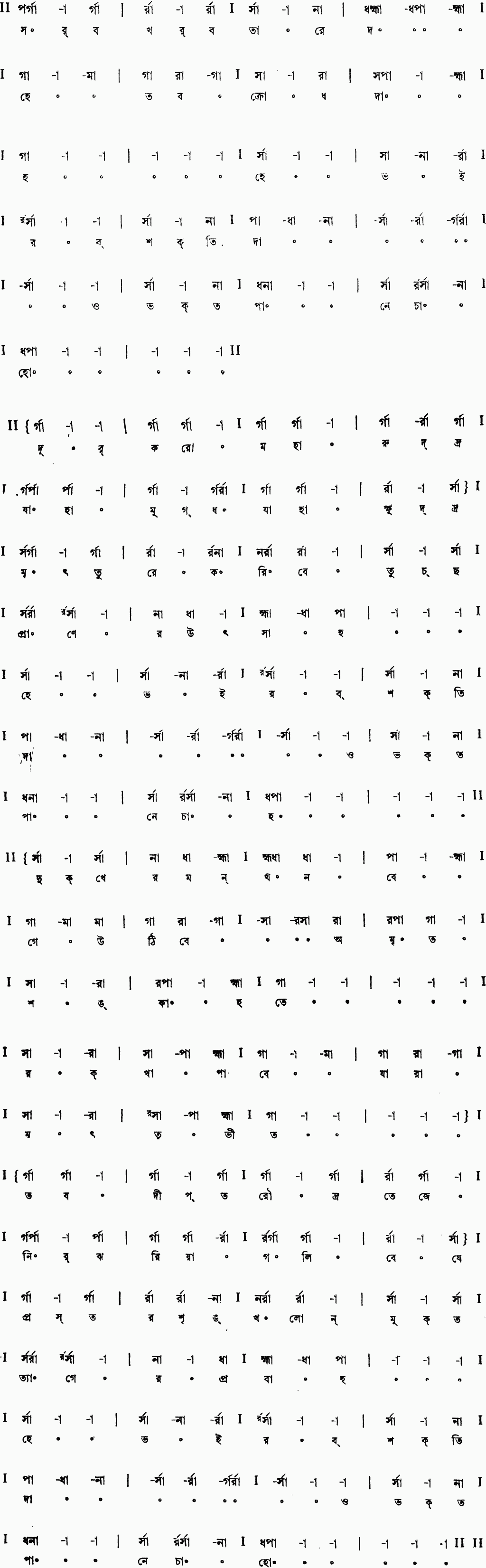 Notation sarba kharbatare dahe