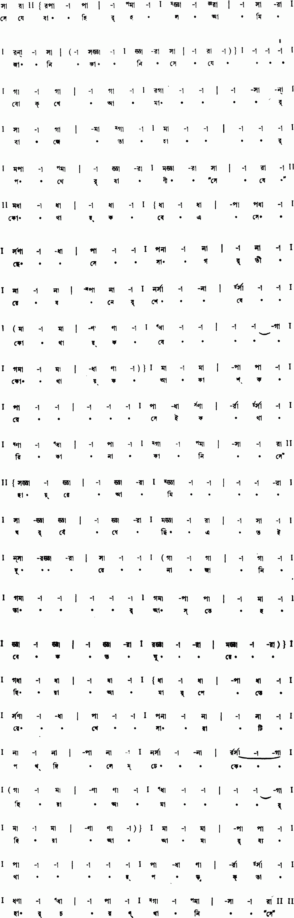 Notation se je bahir holo