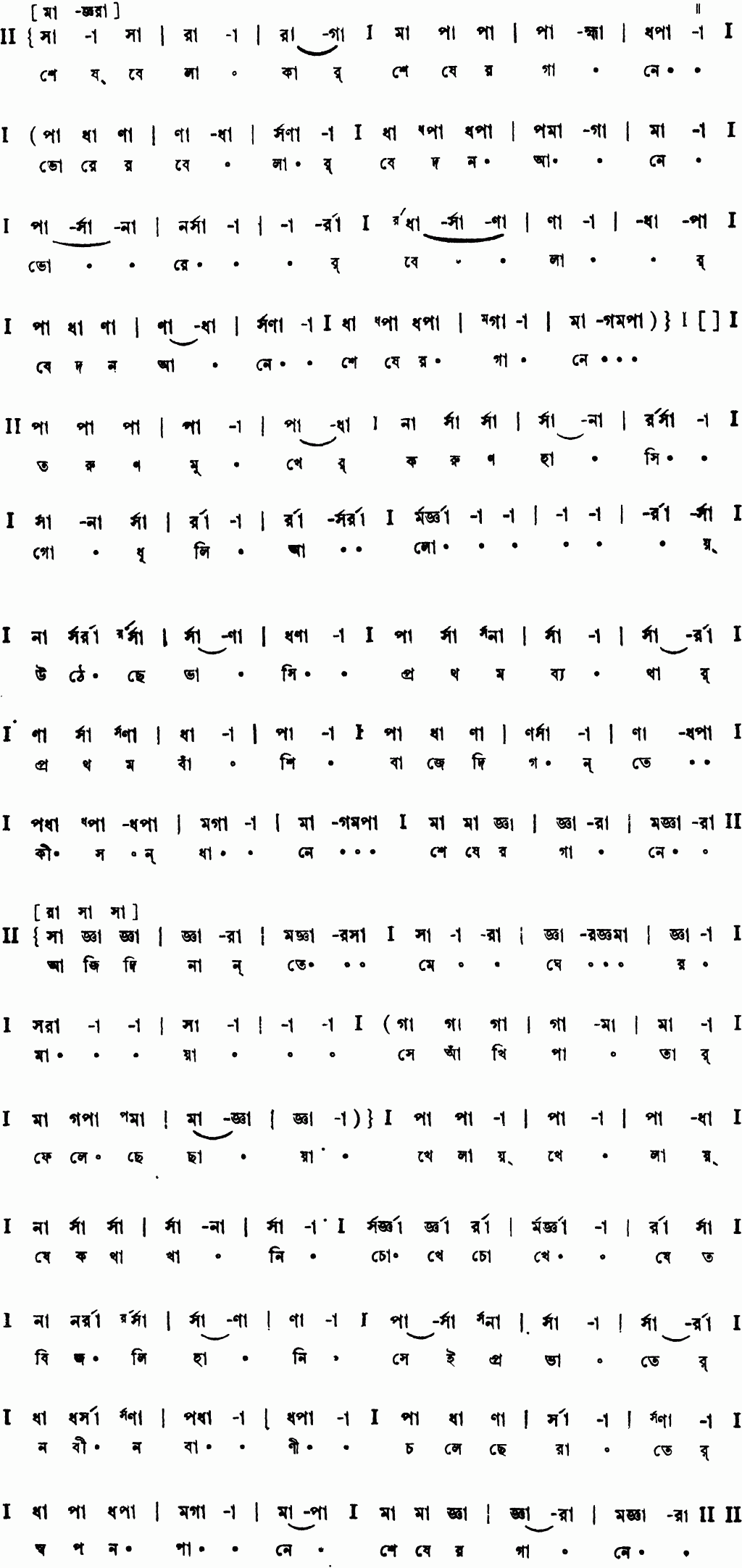 Notation shes belakar sheser