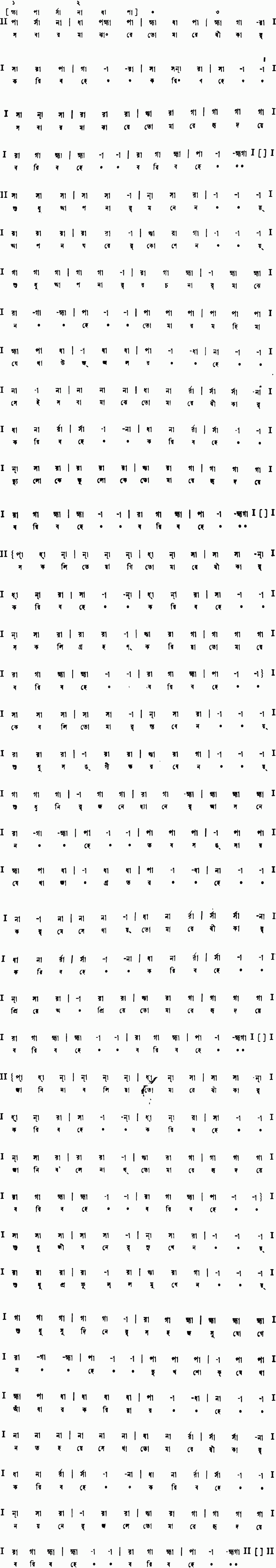 Notation sabar majhare tomare