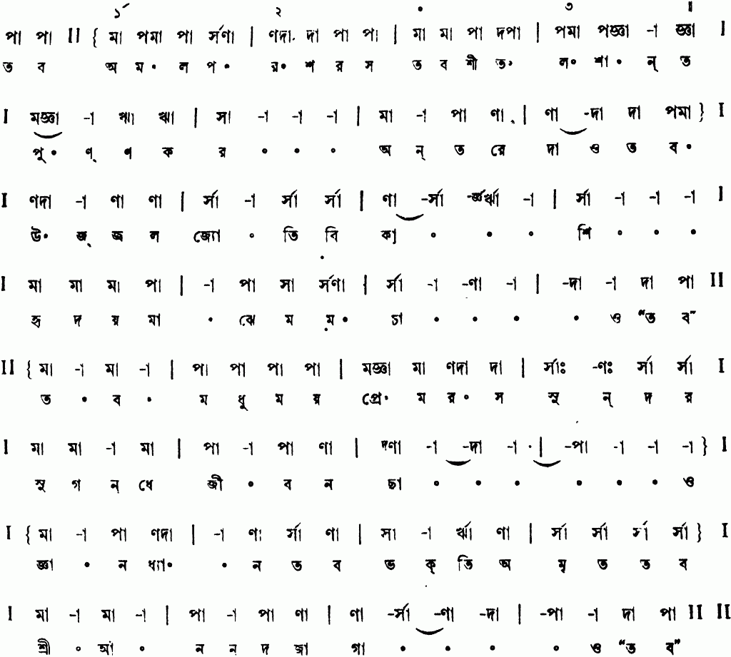 Notation tabo amal parashras