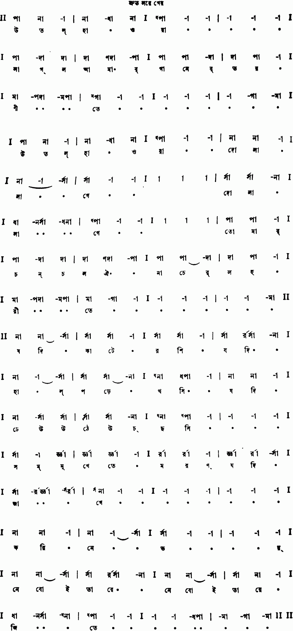 Notation utal hawa laglo amar